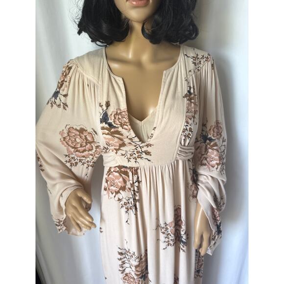 Free People Wild Laurel boho belted Maxi Dress bell sleeves small - Picture 9 of 16